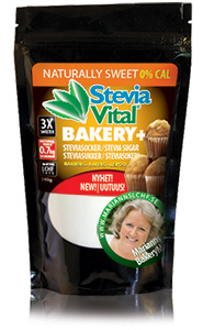 NYA SteviaVital Bakery+ för bakning utan kalorier eller kolhydrater.